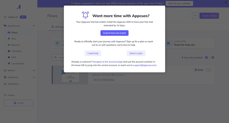 Appcues expired trial