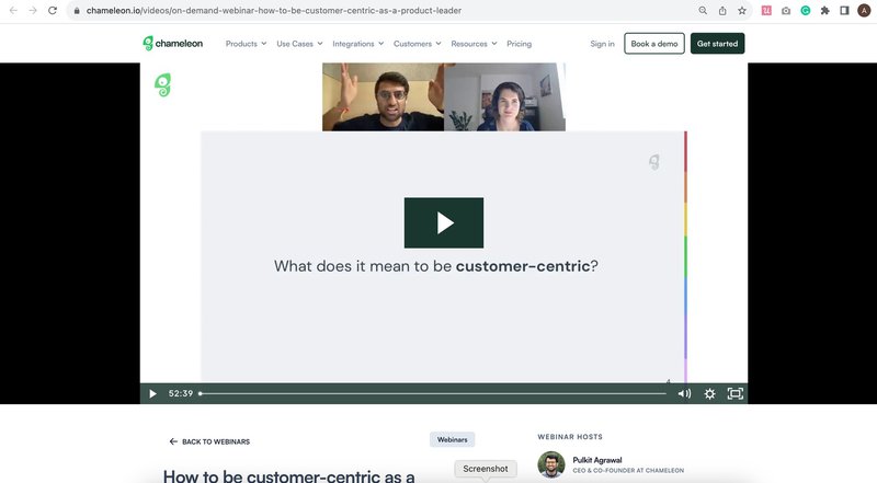 Chameleon's webinar on becoming customer-centric as a product leader