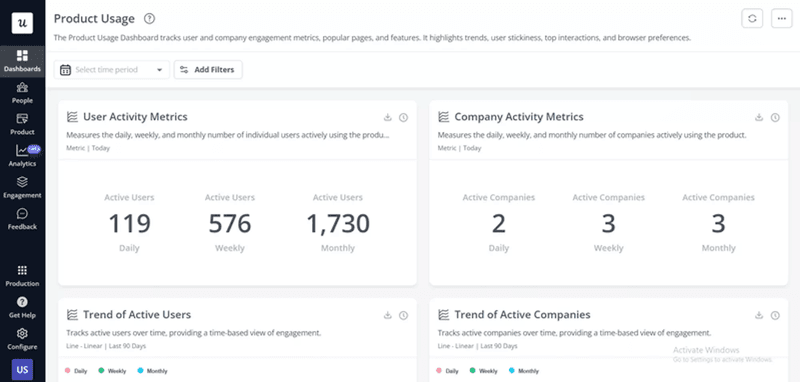 Track your user engagement metrics with Userpilot.