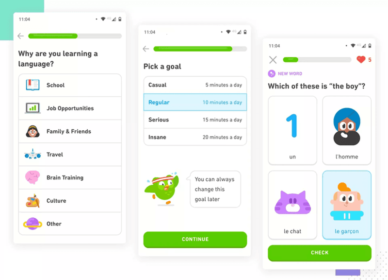 UX design examples: Duolingo’s simple mobile design