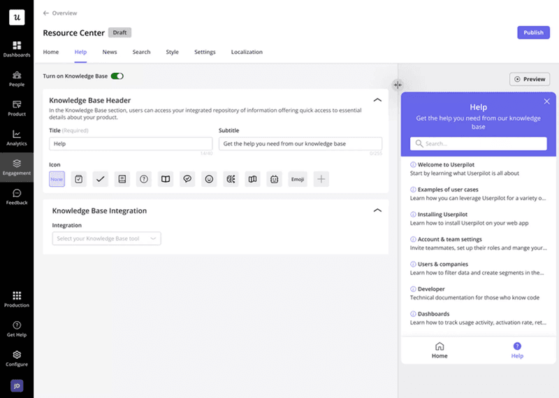 Your resource center can help users easily discover your product’s features and boost website traffic.