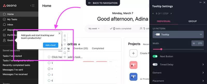 Screenshot of Userpilot fake door types of minimum viable product