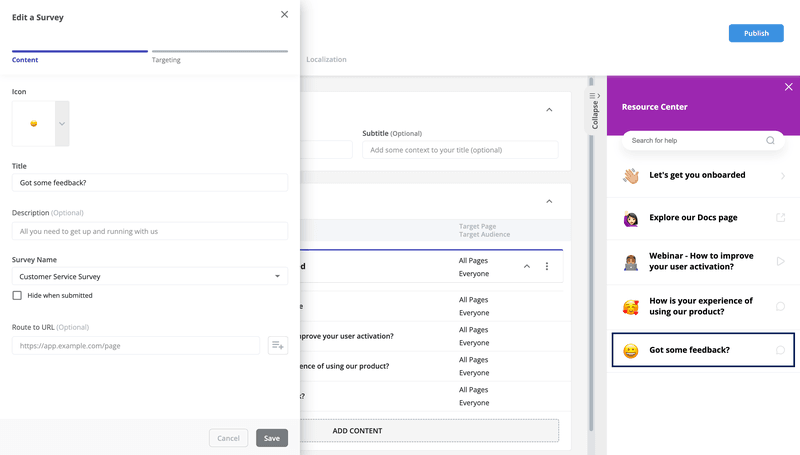 In-app widget for collecting passive customer feedback