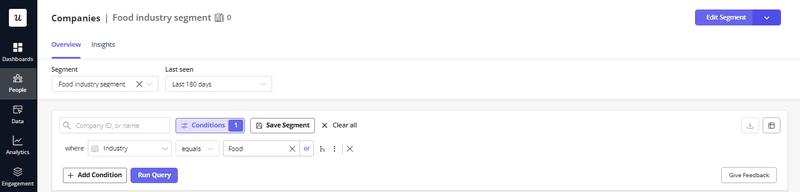 A screenshot of the firmographic segmentation in Userpilot