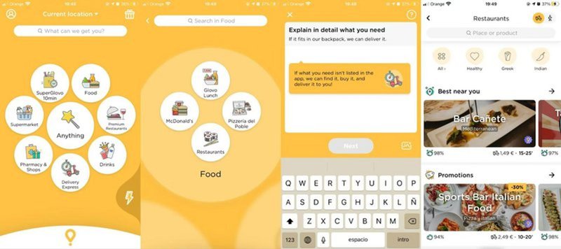 Great UX design example: Glovo