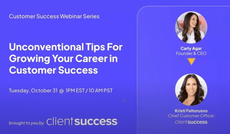 Customer success webinars on career growth