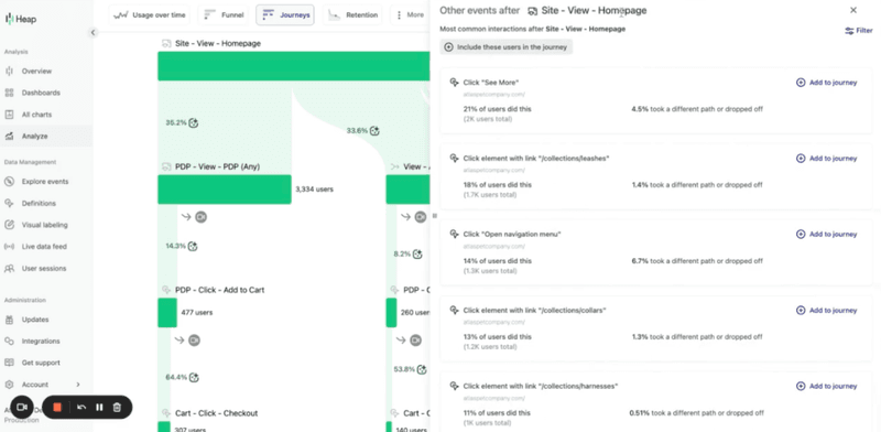 Mixpanel alternatives: Heap.