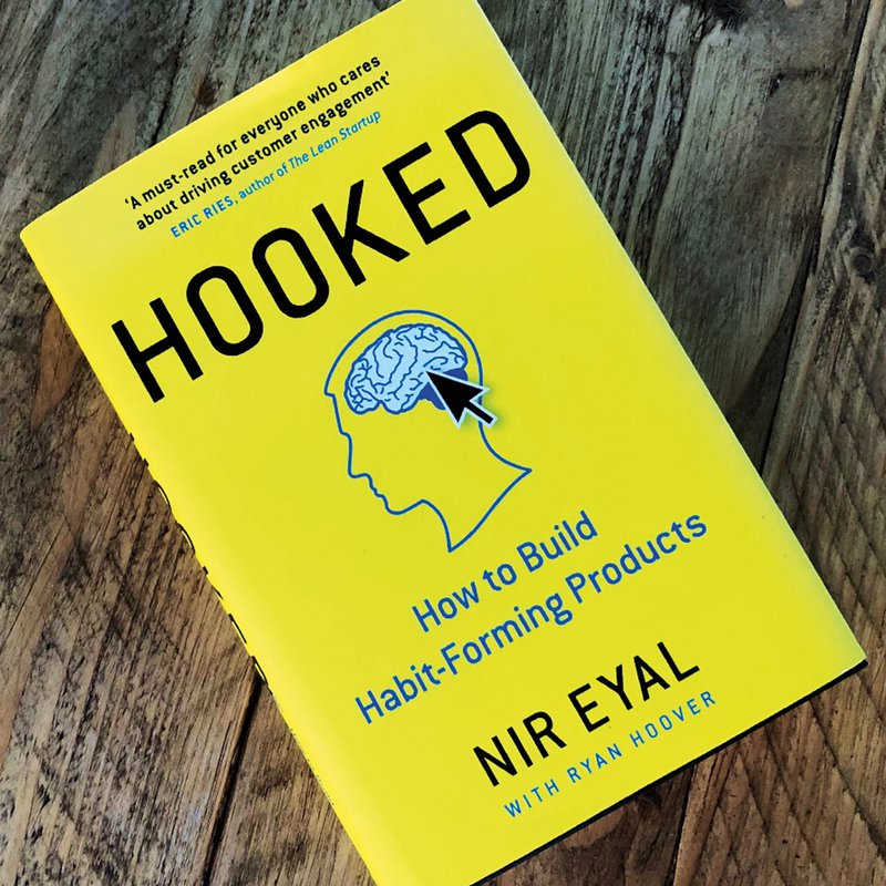 A photo of the book Hooked, one of the best growth hacking books
