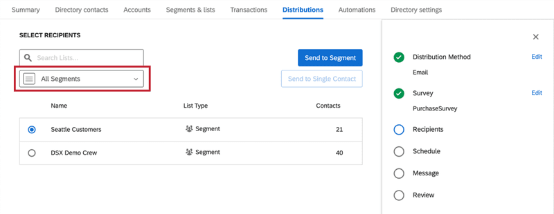 Segment creation on Qualtrics based on survey data