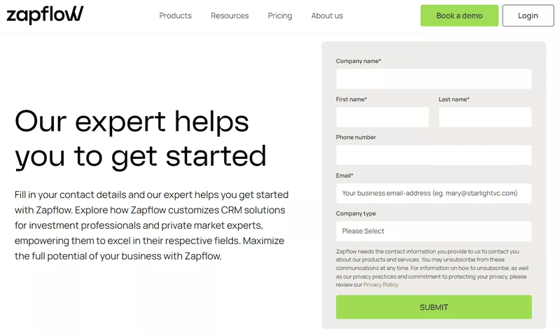 Best registration pages design example: Zapflow.