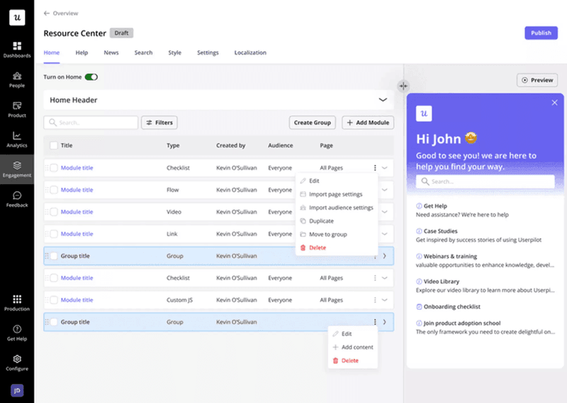 Create an in-app knowledge base with Userpilot.