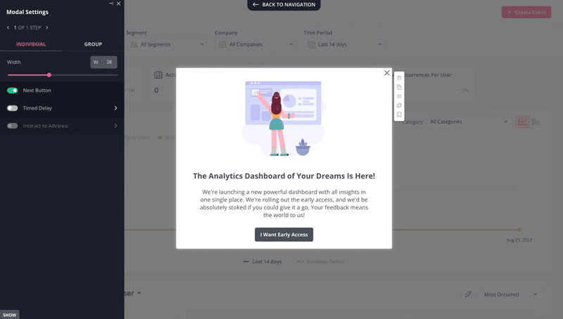 In-app message for recruiting beta testers.