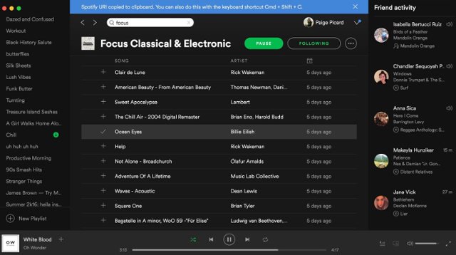in-app marketing guide spotify example