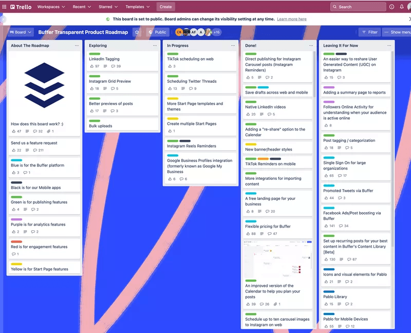 Public roadmaps a great for collecting feature requests