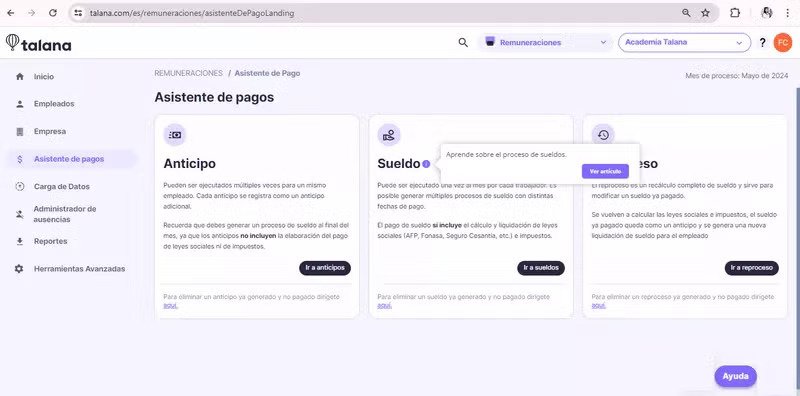 UX design examples: Talana’s tooltips