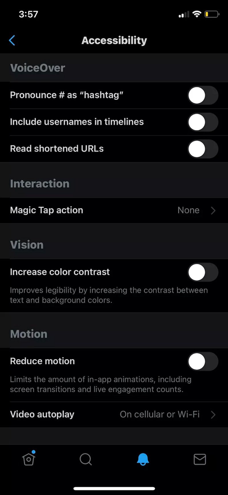 UX design examples: X accessibility