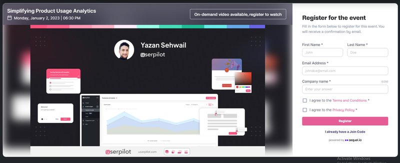 Userpilot's webinar on user behavior analytics