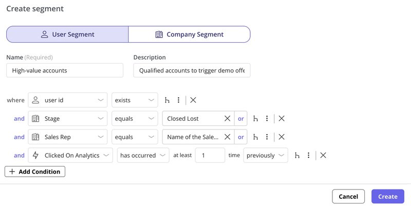 Userpilot for account base marketing follow up