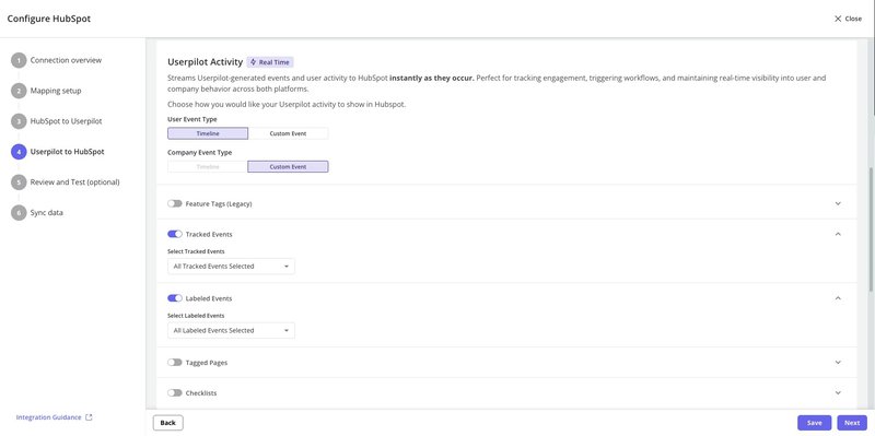userpilot to hubspot