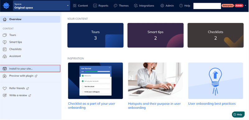 Example of Usetiful home dashboard.