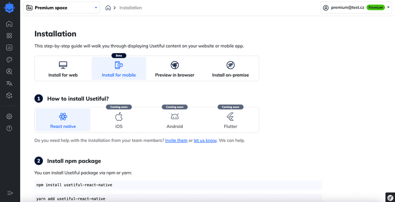 Example of Usetiful features: Tour analytics dashboard showing completion rates.