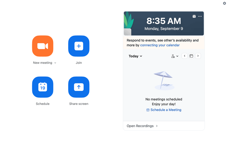 UX design examples: Zoom’s simple UI
