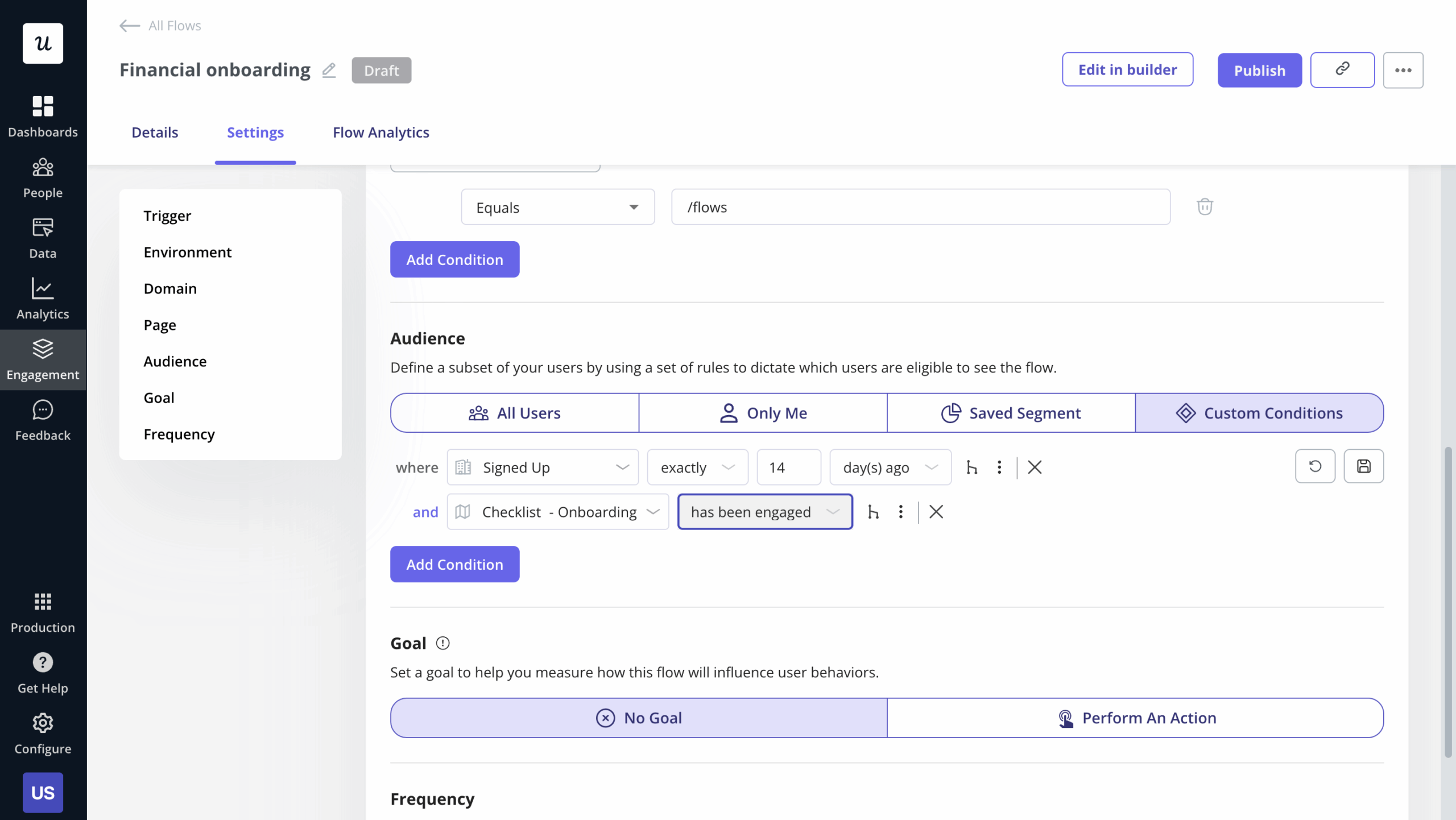 Flow triggering in Userpilot