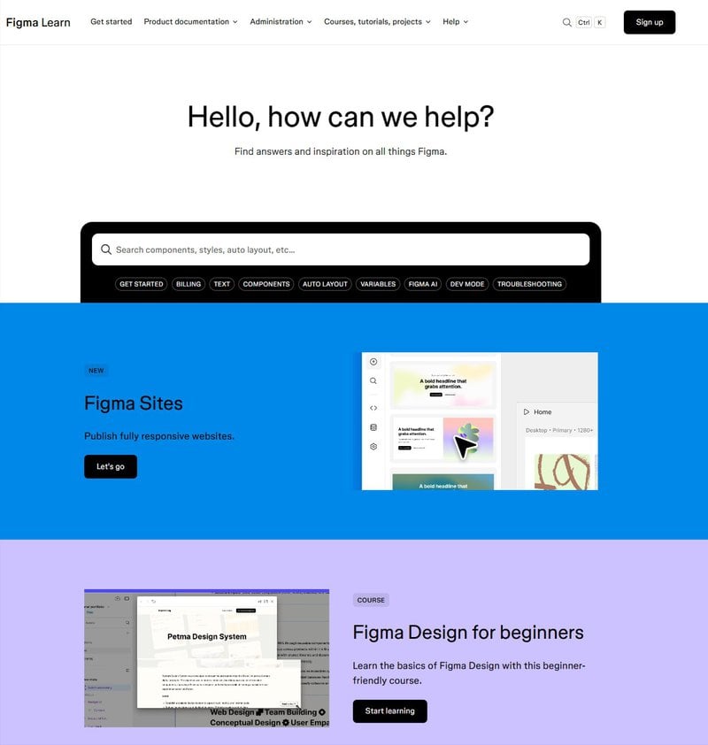 Figma help center design