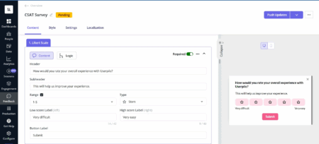 CSAT survey userpilot