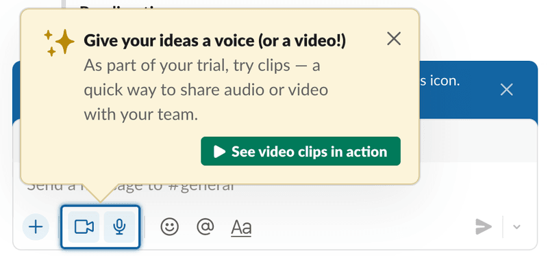Slack feature discovery tooltip