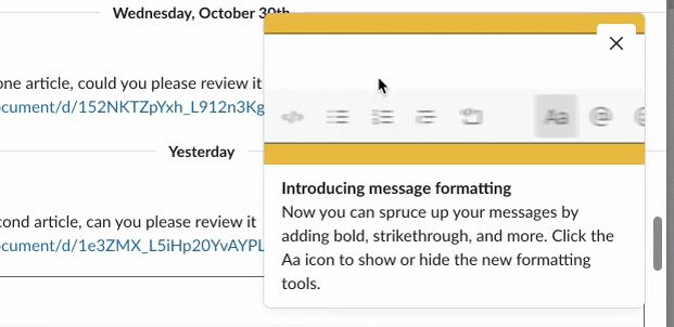 Slack release notes on social media