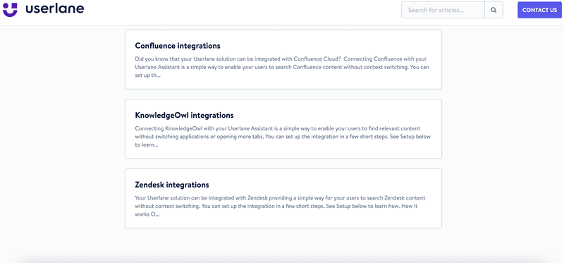 Userlane integrations