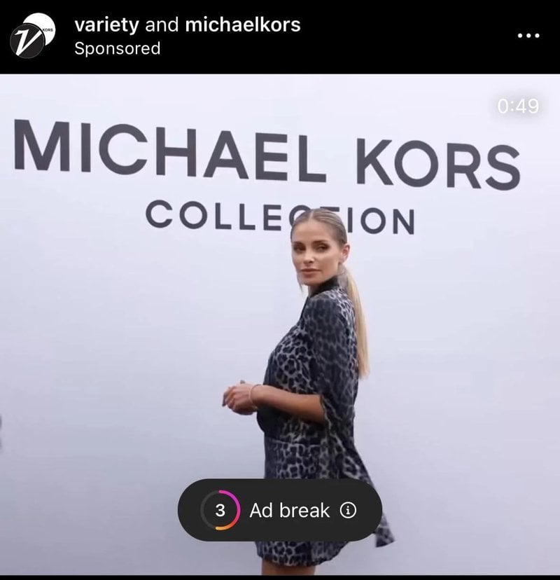 Ad break feature review on Instagram