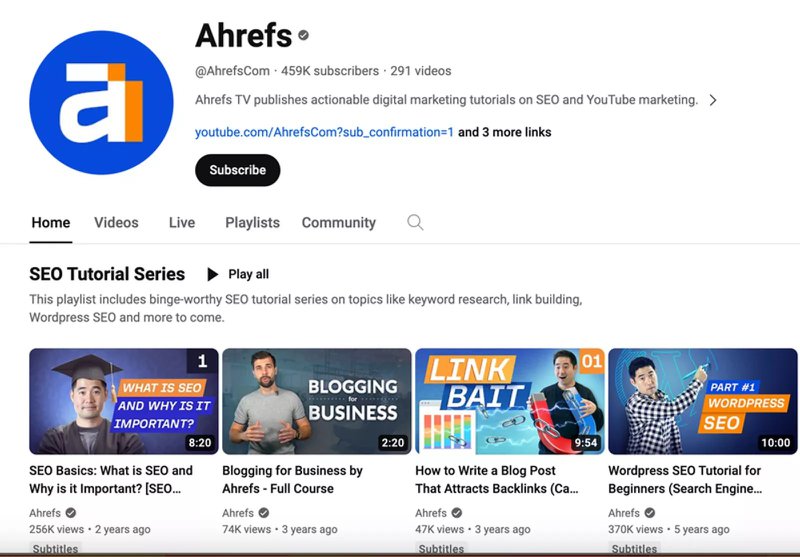 ahrefs youtube video library