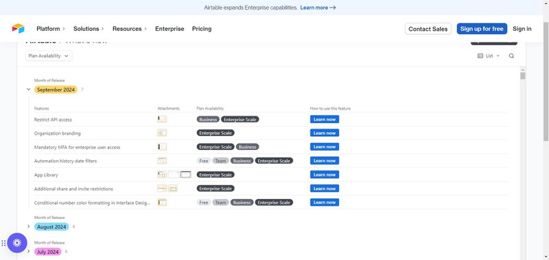 Airtable release notes