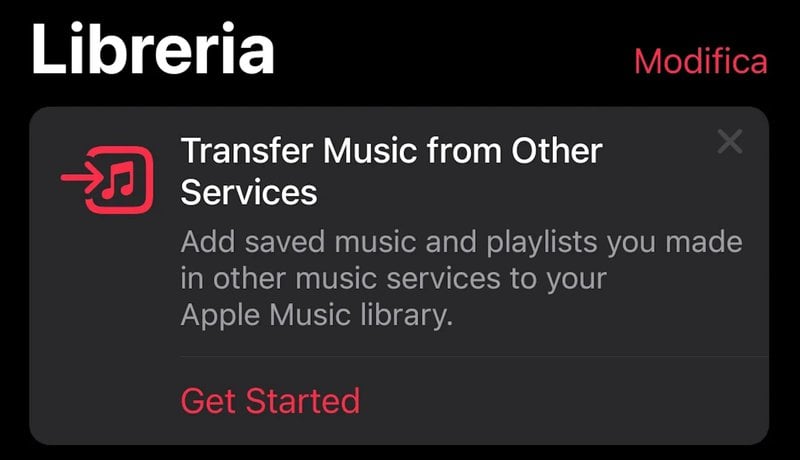 Apple Music Libreria view