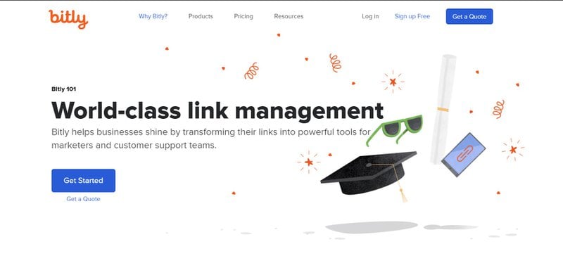 Bitly SaaS landing page