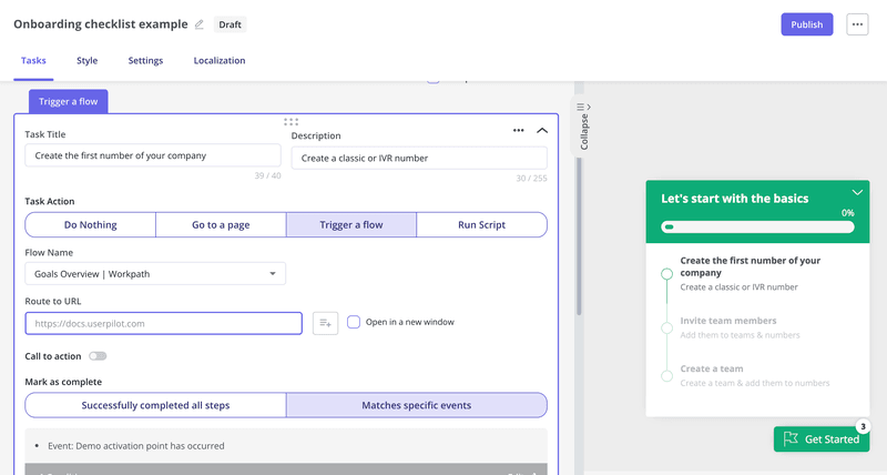 Userpilot onboarding checklist example to assign tasks.