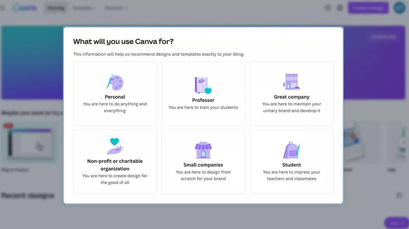 canva onboarding survey