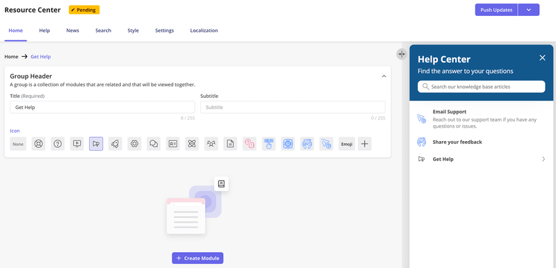 content grouping userpilot