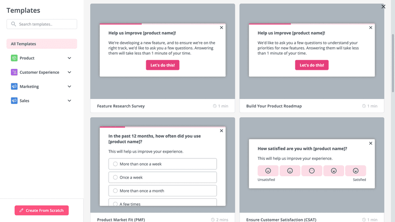 survey templates for customer insights examples