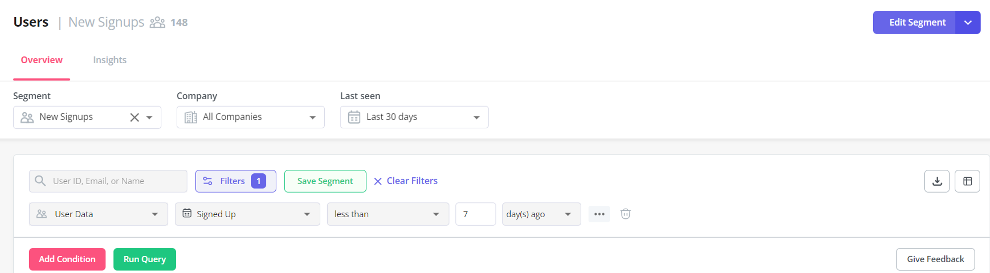 User segmentation in Userpilot