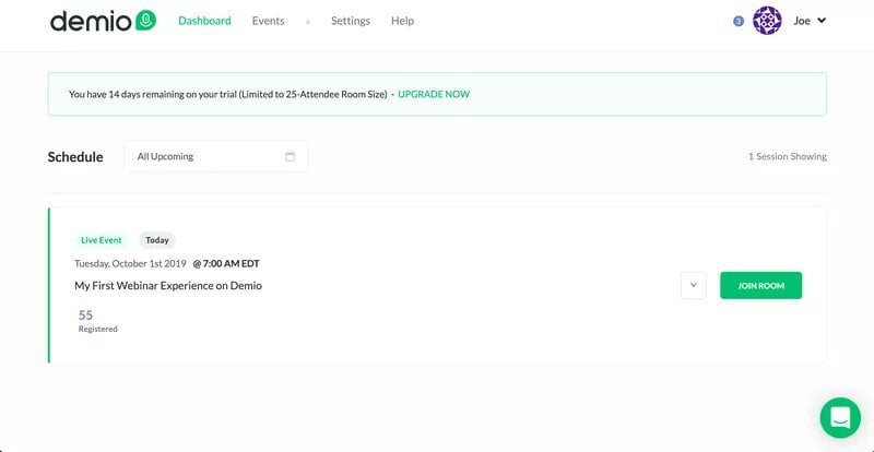 demio in-app tutorial examples