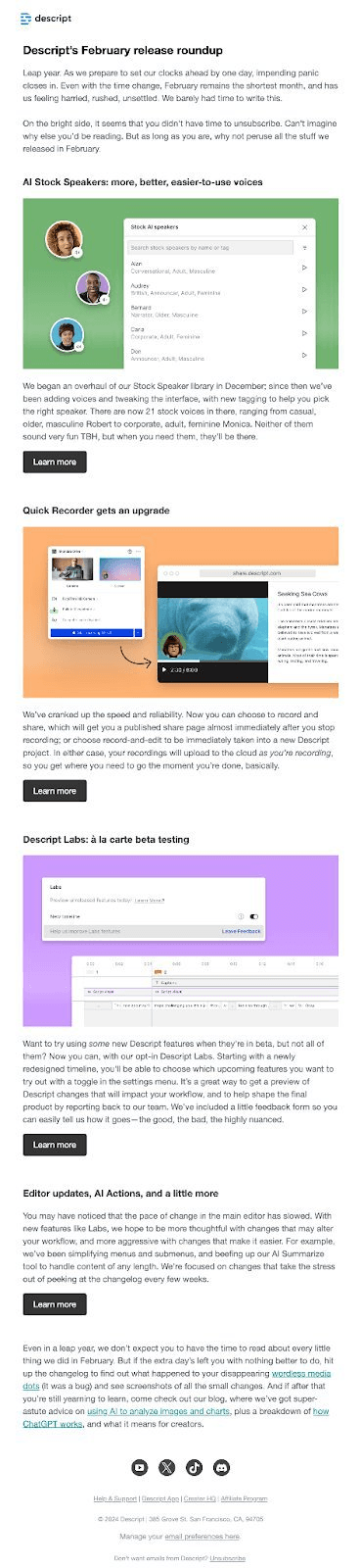 Descript product update round-up