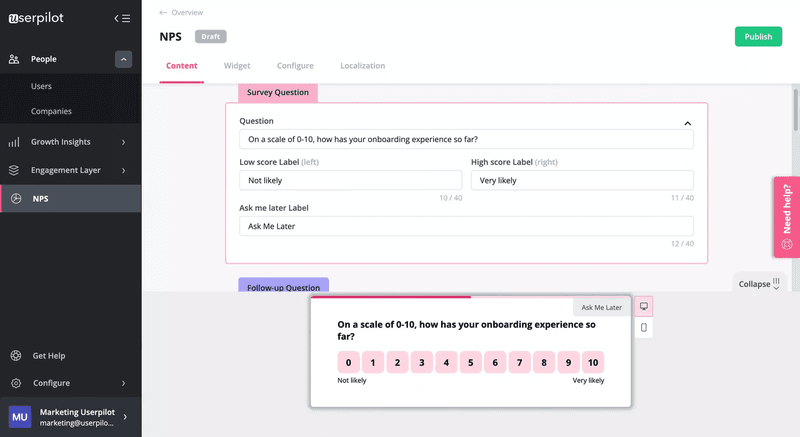 Create your own onboarding in-app survey with Userpilot. Segment Competitors