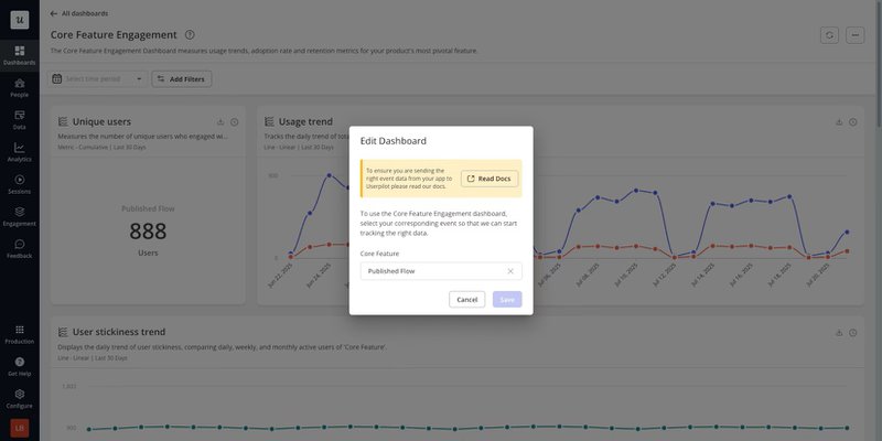 Core feature engagement