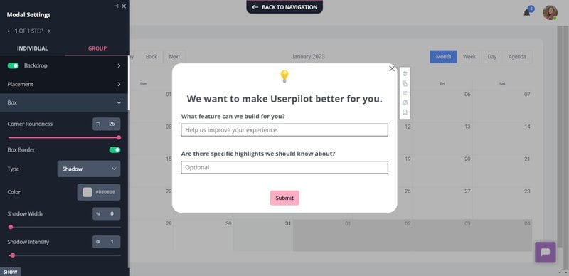Userpilot feature request