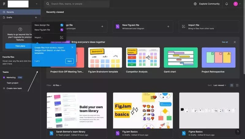 Figma interactive in-app tutorial examples