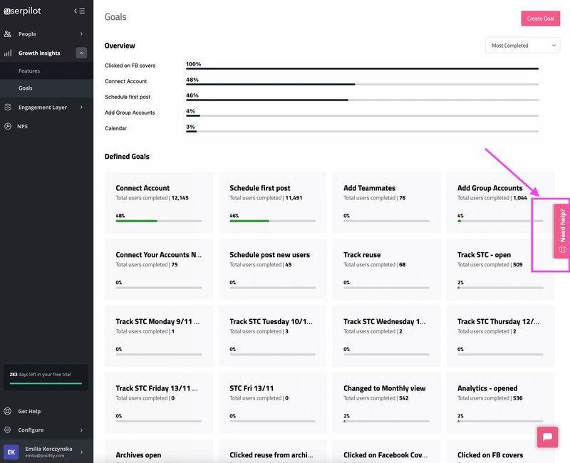 Help your users whenever they need with in-app support. Get a Userpilot demo.