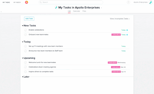 Asana’s cute unicorn gamification
